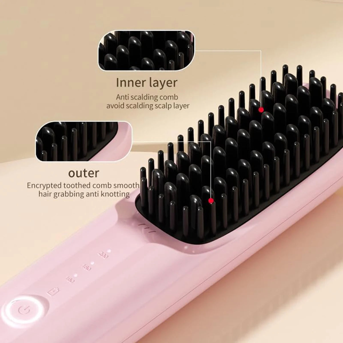 Cordless Straightener Straight Hair Brush Women's Thermal Ion Straightener Travel Adjustable Temperature Ceramic Straightener