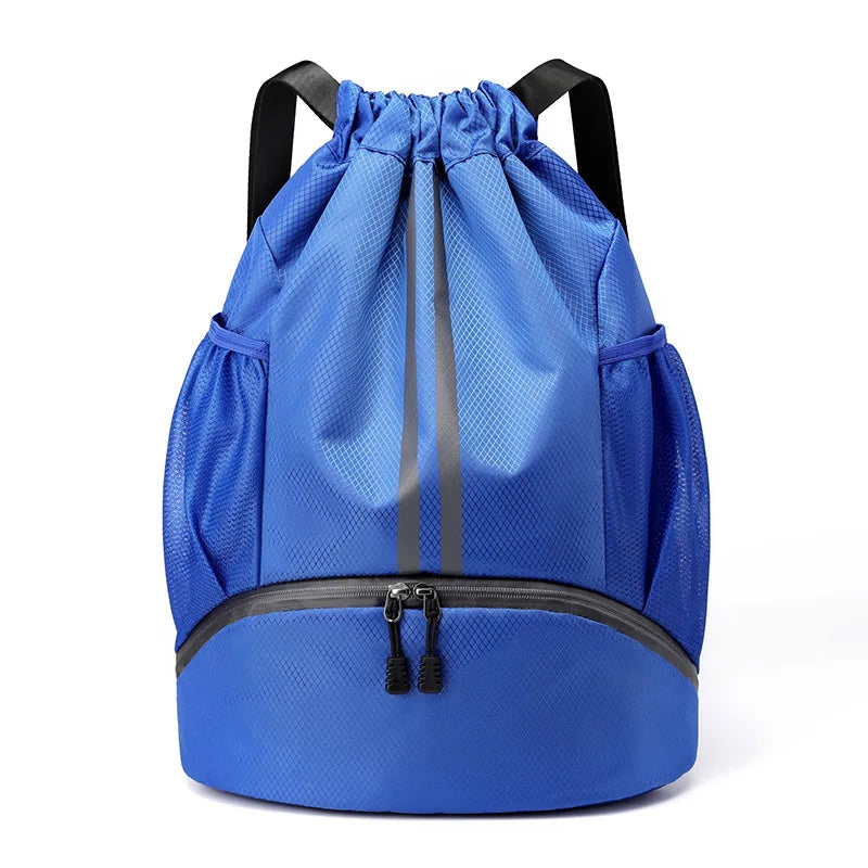 Outdoor Men Sports Bags Large Football Basketball Bag Gym Swimming Drawstring Bag Women Camping Waterproof Shoes Oxford Backpack