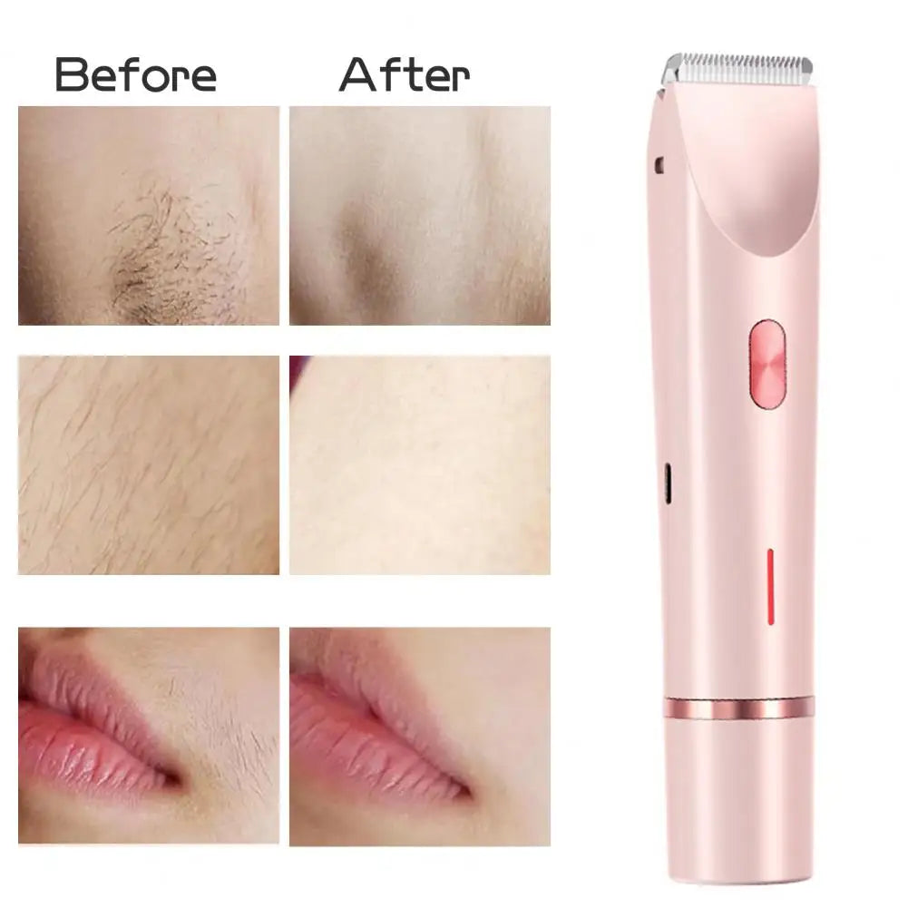 Double-head Electric Shaver Portable Electric Shaver for Women Rechargeable Ipx7 Waterproof Razor Trimmer for Face Body Bikini