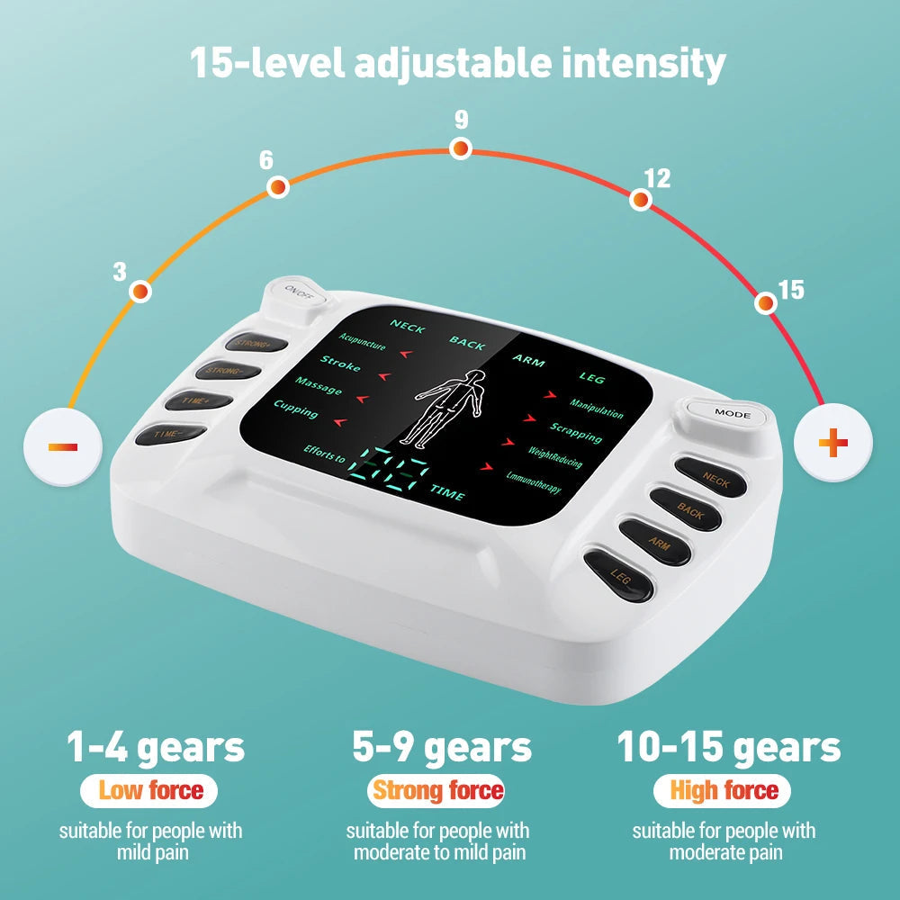 8 Modes 15 Levels Massage Instrument Electric Massager EMS Muscle Stimulator Meridian Apparatus Massager