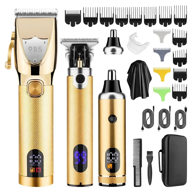 Hair Clippers Ears Nose Hair Trimmer Set With Bag Hair Cutting Machine Men's Grooming Tools