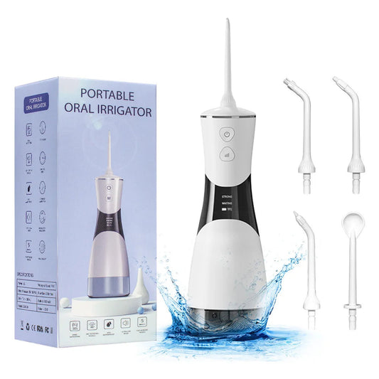 Portable Oral Irrigator Water Flosser Smart Display Rechargeable 5Mode Dental Water Jet Floss Tooth Pick 350ML Teeth Cleaner IPX7