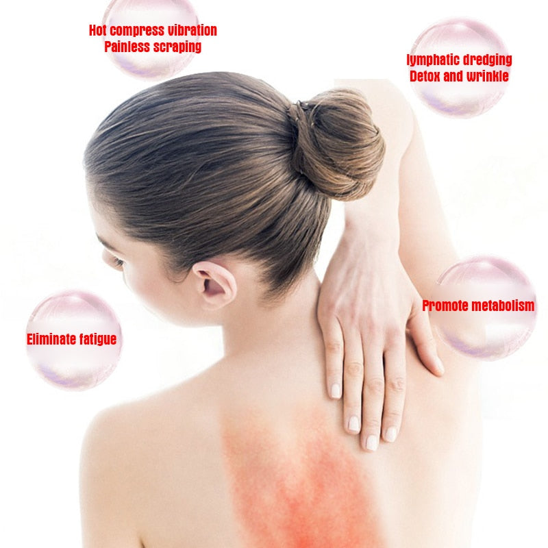 Electric Guasha Scraper Face Massager Vibration Red Blue Light Facial Lifting Firming Slimming Skin Care Beauty Device