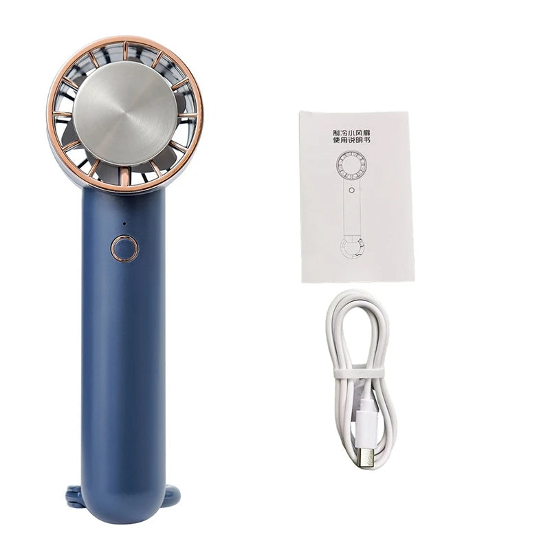 Handheld Ice-Coated Semiconductor Cooling Fan Fan Camping Fan Easy Carrying White