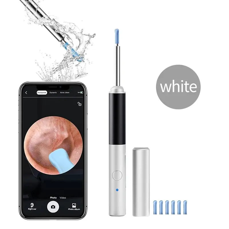 Wireless Otoscope 3.5mm Ultra-Thin WiFi Ear Scope Camera with Earwax Removal Tool Ear Cleaner with Gyroscope For IOS Android