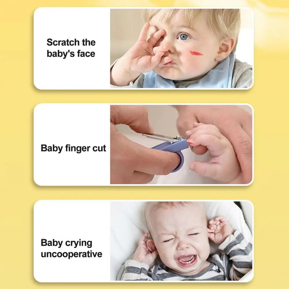 Electric Nail Polisher Rechargeable teenager Electric Nail Trimmer with Led Light 6 Grinding Heads 2-speed Adjustable for Newborn