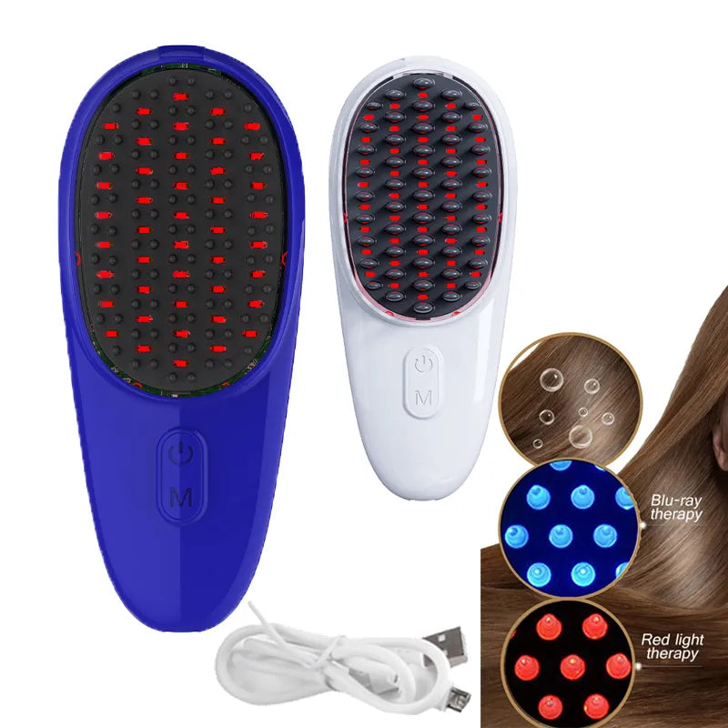 LED Light Massage Comb Negative Ion Anti hair Loss Comb Electric  Hair Care Head Massage Brush