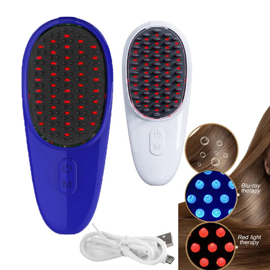 LED Light Massage Comb Negative Ion Anti hair Loss Comb Electric  Hair Care Head Massage Brush