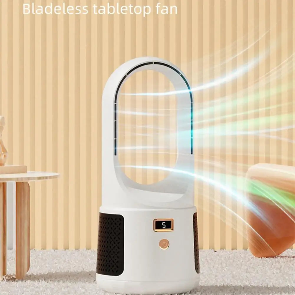 Portable Fan Household Bladeless Electric Fan Rechargeable Standing Fan Cooling Office Camping Mini Silent Circulation Fan