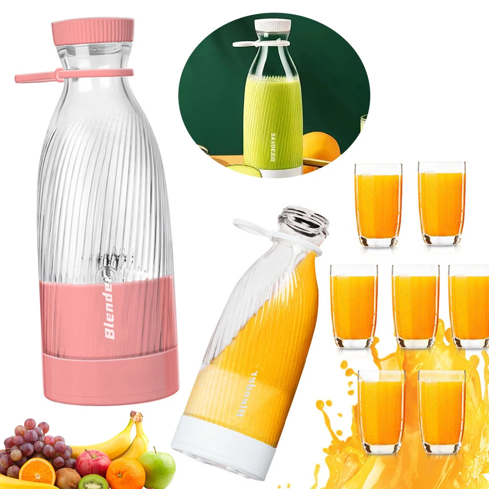 500ml Portable Wireless Blender 6 Blades Electric Fruit Juicer Machine Personal Blender for Juices Shakes Smoothies