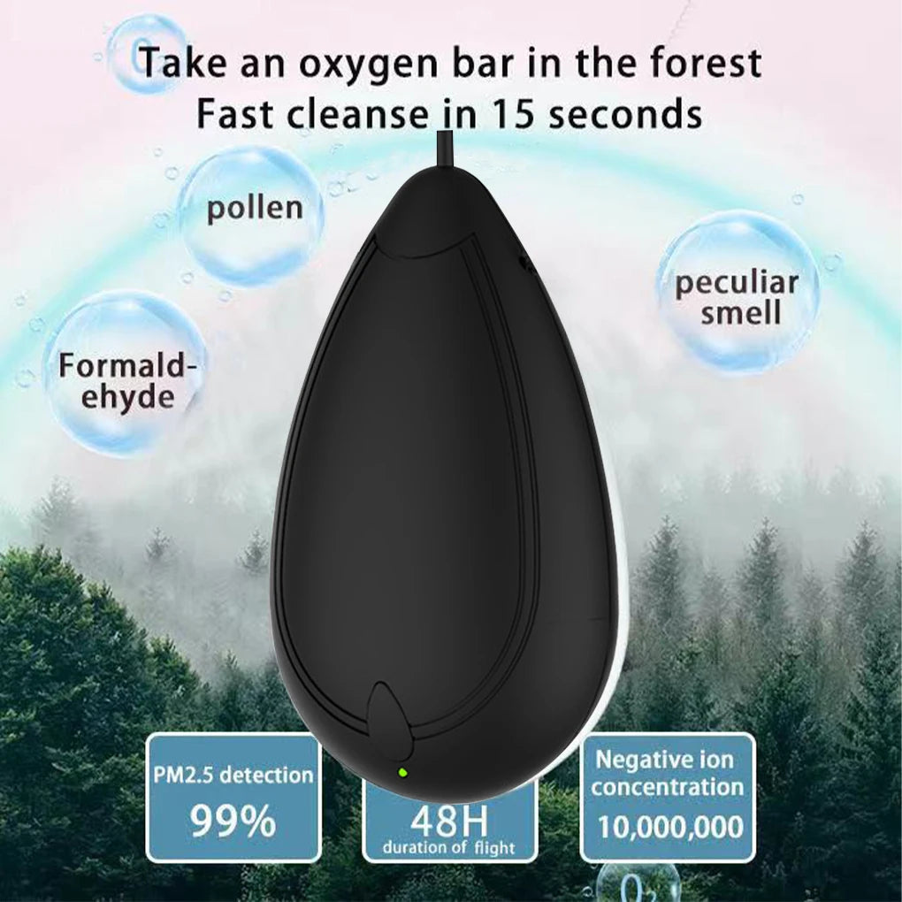 Air Freshener Neck Hanging Wearable Freshener Portable Negative Ion Air Freshening Necklace White