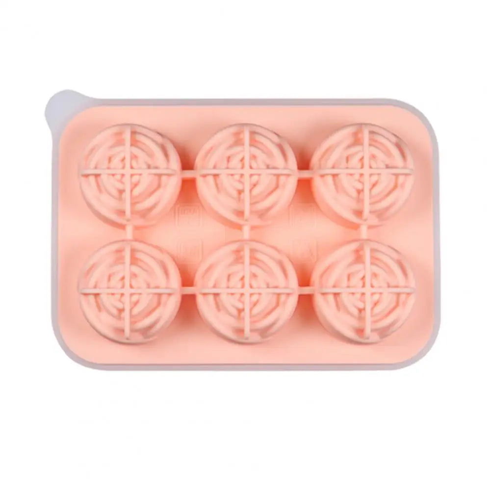 Food-grade Ice Mould Food-grade Silicond Rose Ice Tray 6 Compartment Ice Ball Mold for Drinks Chocolate Candy Whisky for Milk