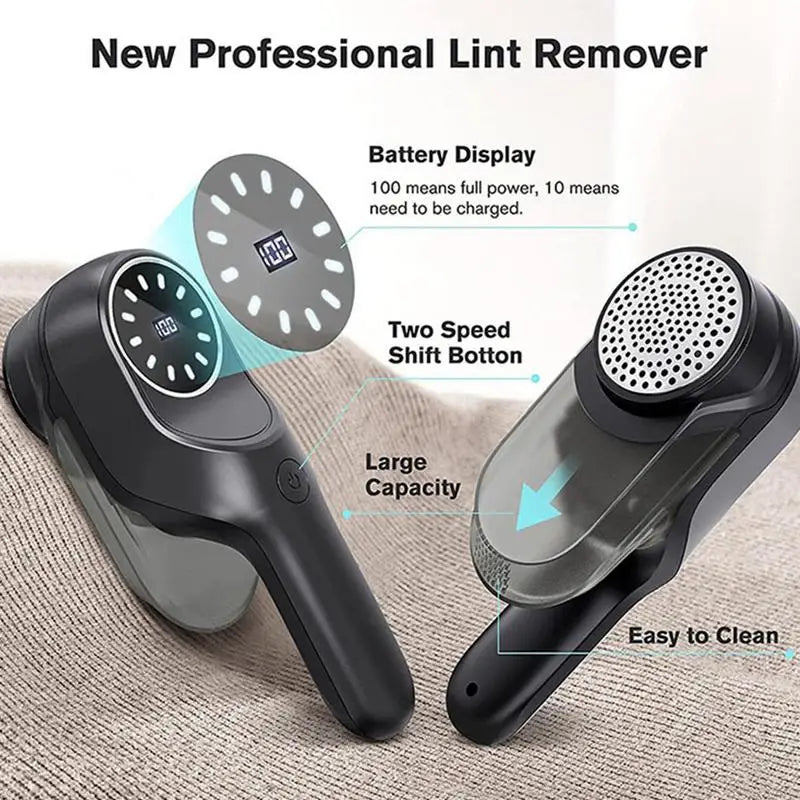 Electric Fabric Shavers Portable Fabric Lint Remover with LED Display Rechargeable Pill Remover for Carpet Blanket Sweater