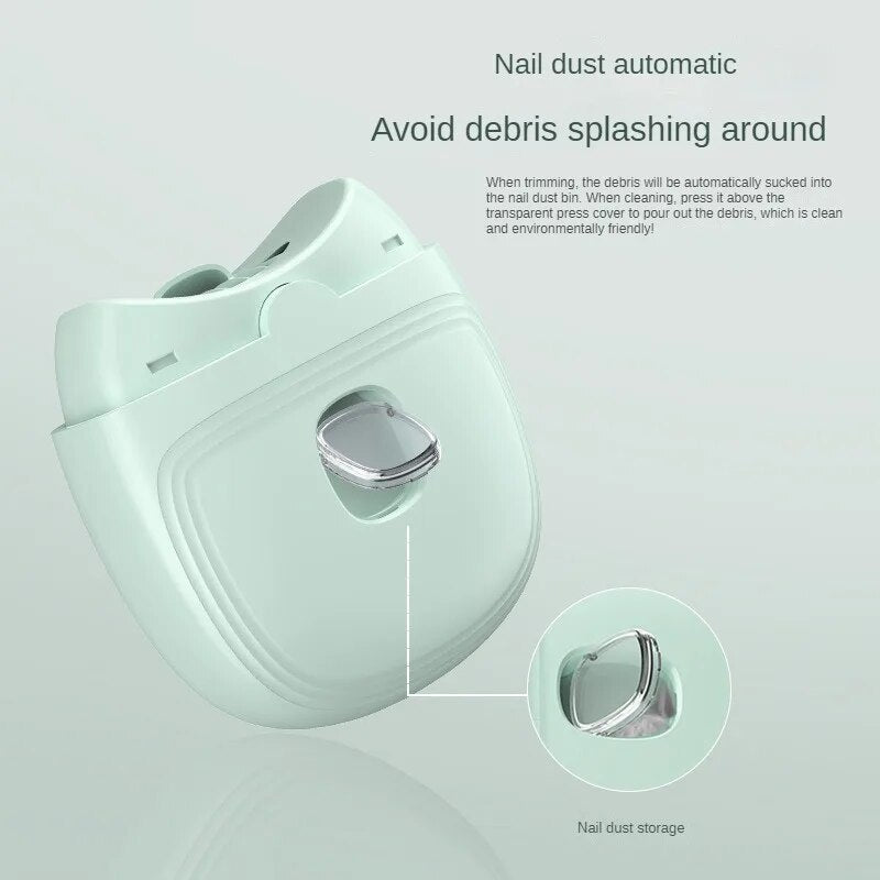 Automatic Electric Nail Clippers USB Rechargeable Nail Trimmer Grinder Clipper Cutter Polishing Tools With Light For Kid Adult