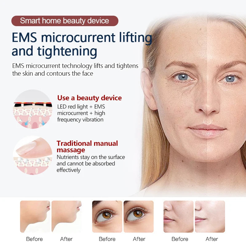 Electric Constant Temperature Micro Current Scraping Board V Face Lifting EMS Dredging Meridian Massage Brush Beauty Instrument