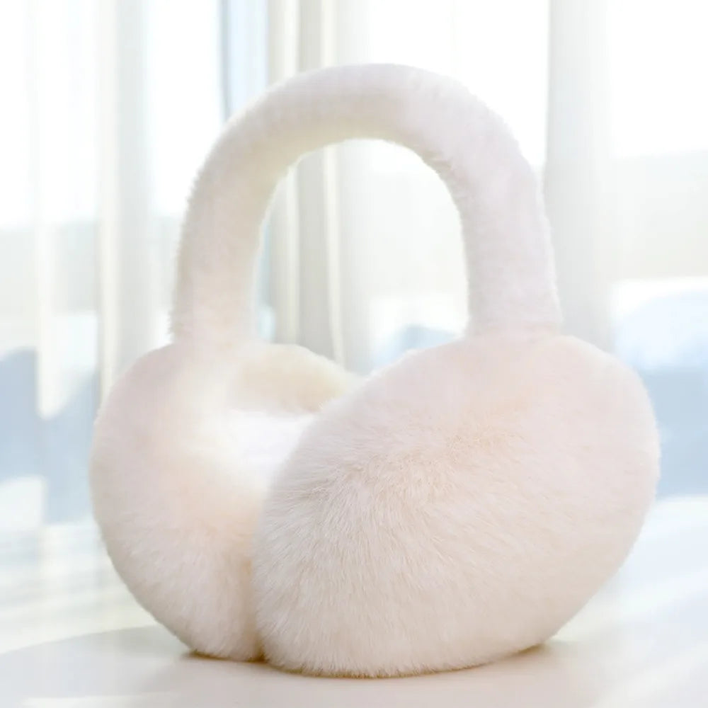 Soft Plush Ear Warmer Winter Warm Earmuffs Solid Color  Ear Cover Outdoor Cold Protection Ear-Muffs Folding Earflap Fashion