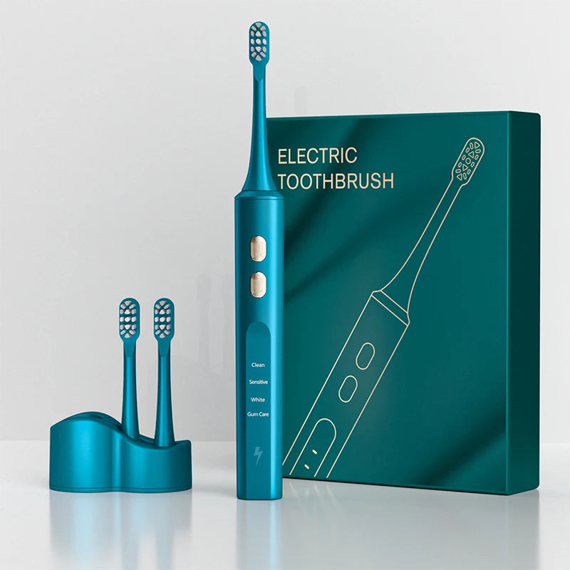 Electric Sonic Toothbrush Inductive Charging for Adults 4-gear Mode Ultrasonic Electronic Tooth Brushes 2 Replace Head Gift IPX7