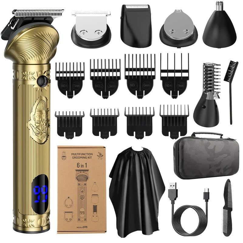 All In 1 Professional Hair Trimmer For Men Beard Razor Electric Shaver Facial Body Groomer Clipper Cutter Machine Cutting Kits