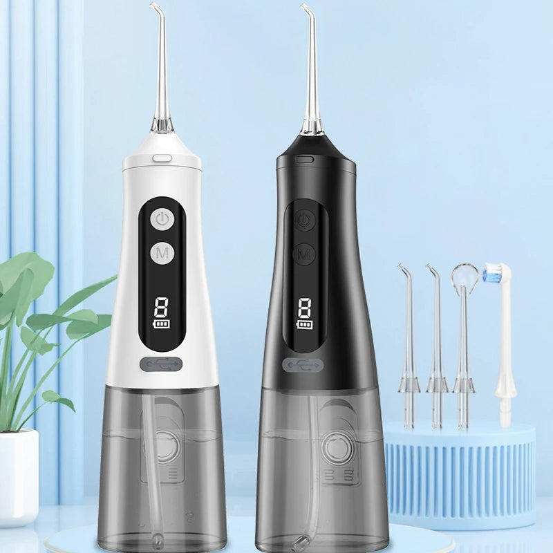 Intelligent Electric Oral Irrigator 9 Mode Smart LED Screen Portable Water Flosser Rechargeable 350ML Dental Water Jet for Teeth