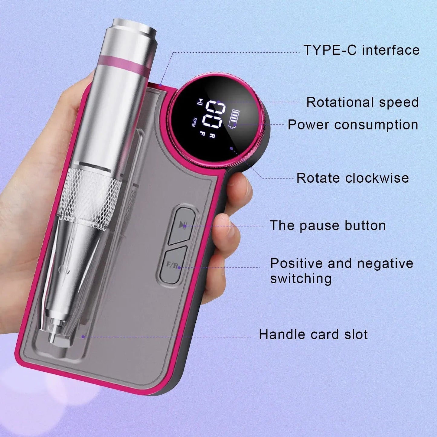 35000RPM Nail Drill Machine Electric Nail Sander Rechargeable Manicure Machine Professional Milling Cutter For Gel Polishing