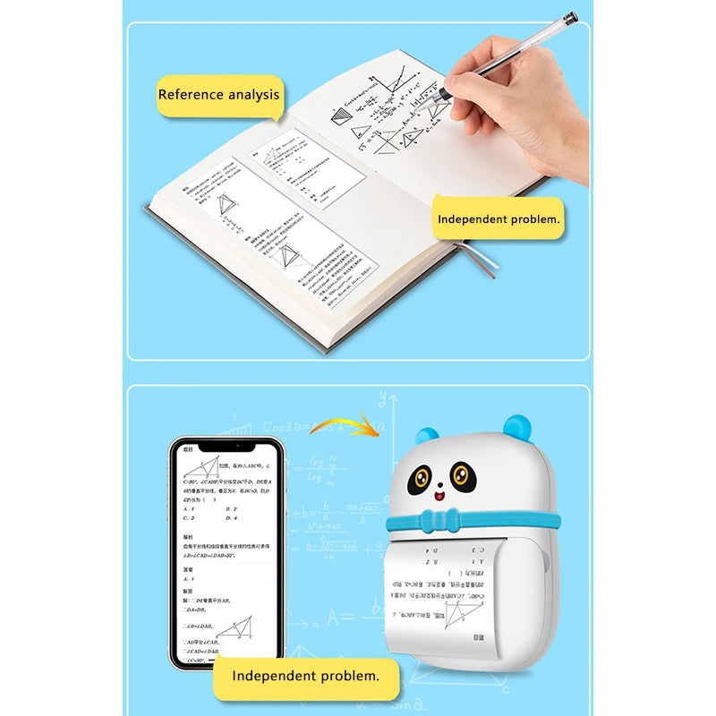 Thermal Printer Mini Student Wrong Question Printer Photo Printer with Printing Paper