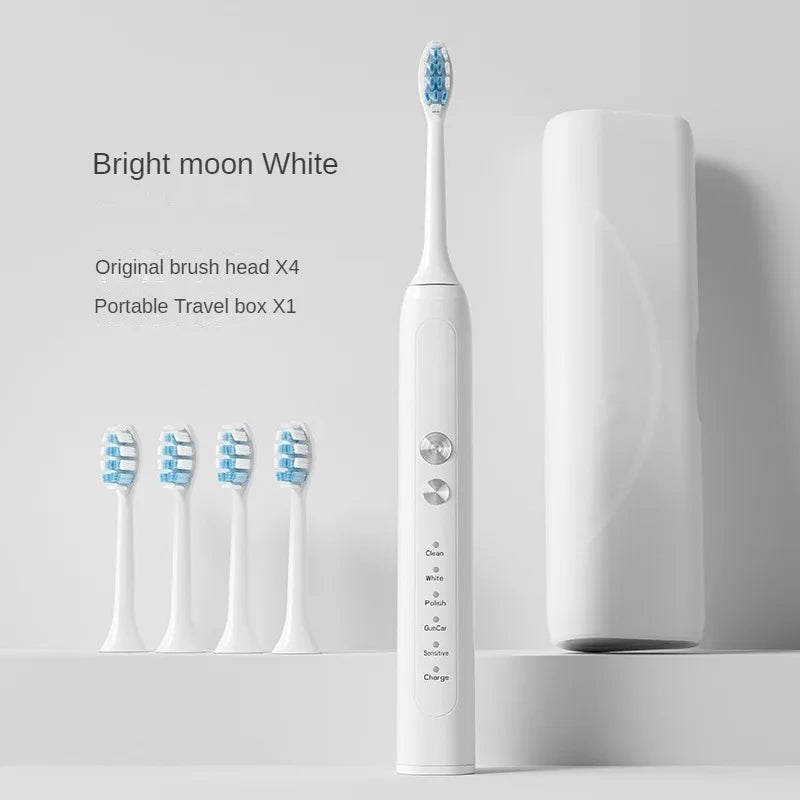 Toothbrush Wireless Charging Travel Case IPX7 Dupont Soft Bristle Electric Charger Adult Sonic Teeth Whitening Brush Pink White