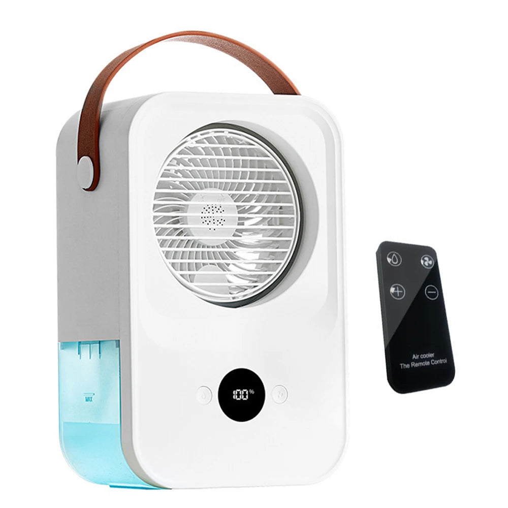 Portable Air Conditioner Cooling Fan with 4 Wind Speed Adjustable USB Rechargeable Small Fan Moisturizer for Indoor