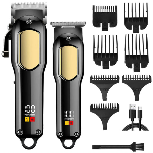 Professional Men's Electric Hair Clipper Multifunctional Hair Trimmer USB Rechargeable Electric Push Cutting Styling Tool