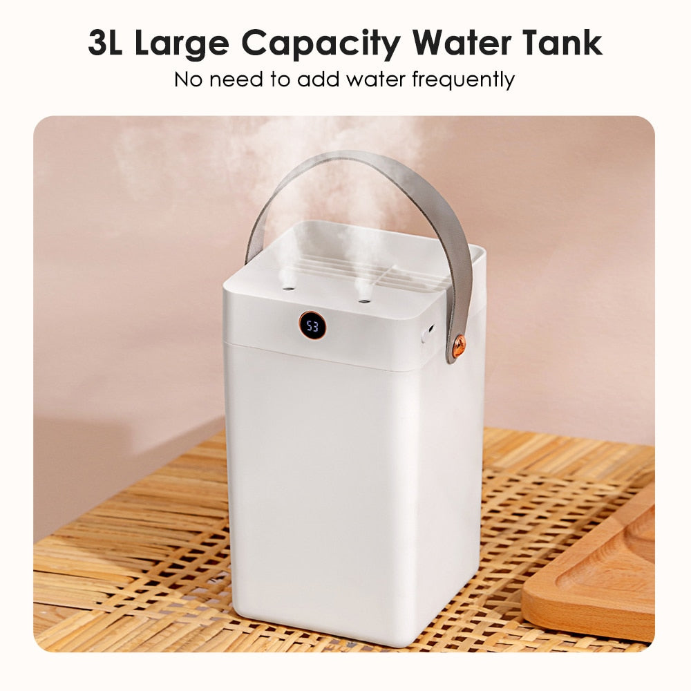 Portable 3000ml Air Humidifier For Home Nano Mister with 2 Humidifier Filter Environment Hand Home Humidifiers USB