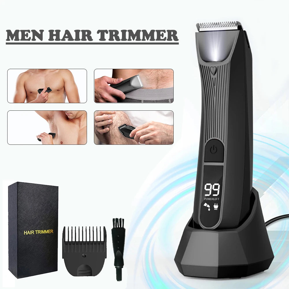 Hair Trimmer For Men Professional Hair Clipper Beard Trimmer Hair Cutting Machine Electric Shaver For Body Groin Pubic Trimmer
