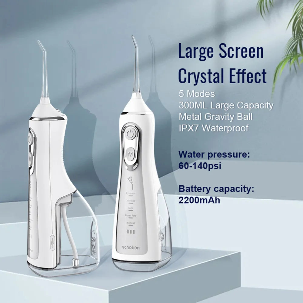 Portable Water Flosser Dental Oral Irrigator Pick 5 Modes 360 Rotated Jet For Cleaning Teeth Thread Floss Mouth Washing Machine