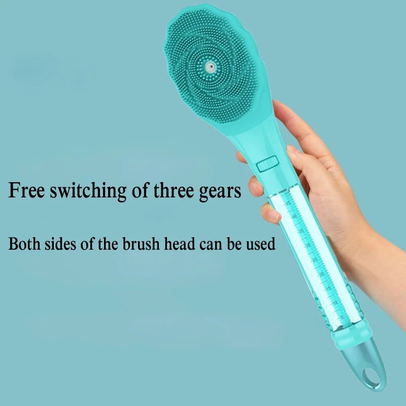 Electric Shower Brush Multifunction Long Handled Body Exfoliation Waterproof Anti-slip Automatic Bath Cleaning Massage Brush