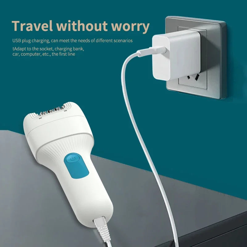 5 in 1 Electric Razors for Women Pubic Hair Epilator and Electric Callus Remover Set Wet/Dry Body Shaver Hair Removal for Legs