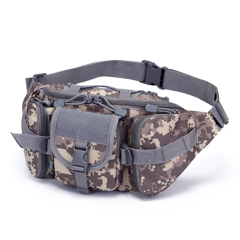 Men Tactical Waist Bag Nylon Fanny Pack Military Travel Hip Belt Bum Sports Bag Outdoor Cycling Travel Hiking Waistpack Pouch