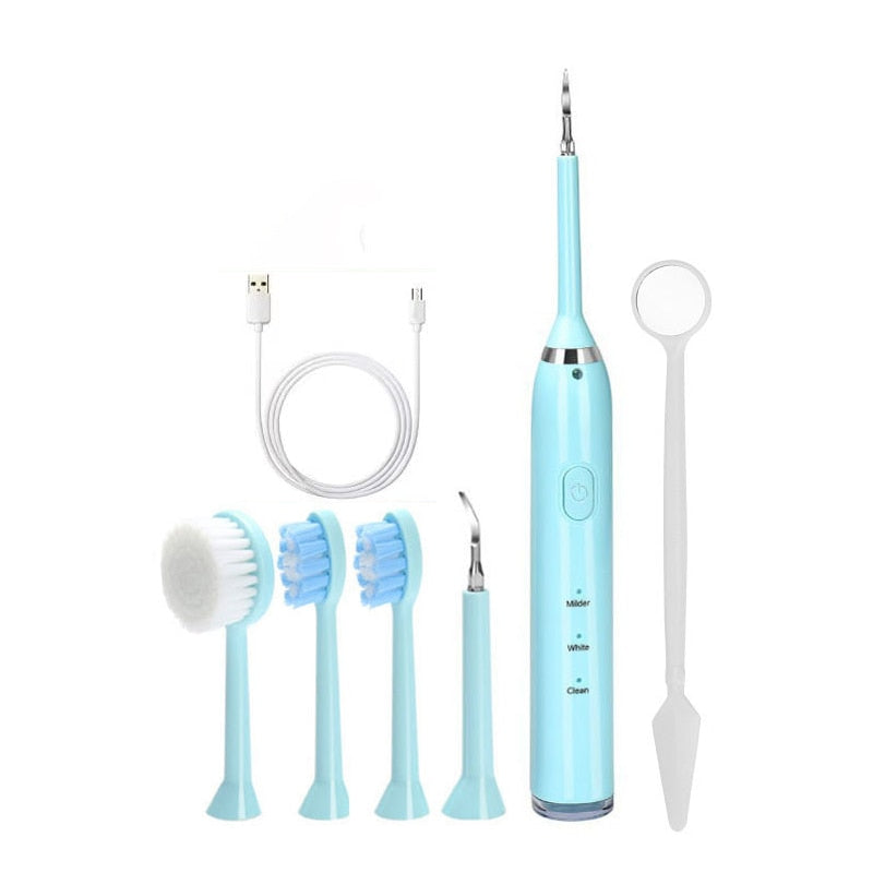 New Electric Teeth Cleaner Sonic Toothbrush Dental Scaler Tartar Stain Remover Calculus for Adults Teeth Whitening Face Cleaning