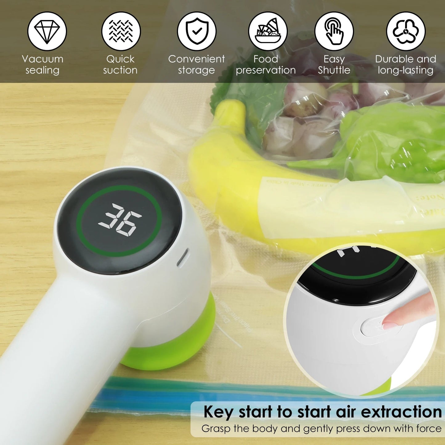 Mason Jar Vacuum Sealer Kit 1200mah Jar Vacuum Sealer with Display Portable Electric Mason Jar Sealer Multifunctional Vacuum