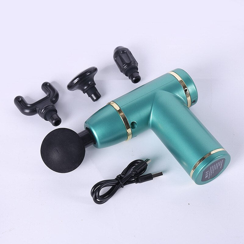 Mini USB Deep Tissue Massage Gun Muscle Relaxation Massage Equipment Muscle Relaxer Booster Fascia Gun for Gym