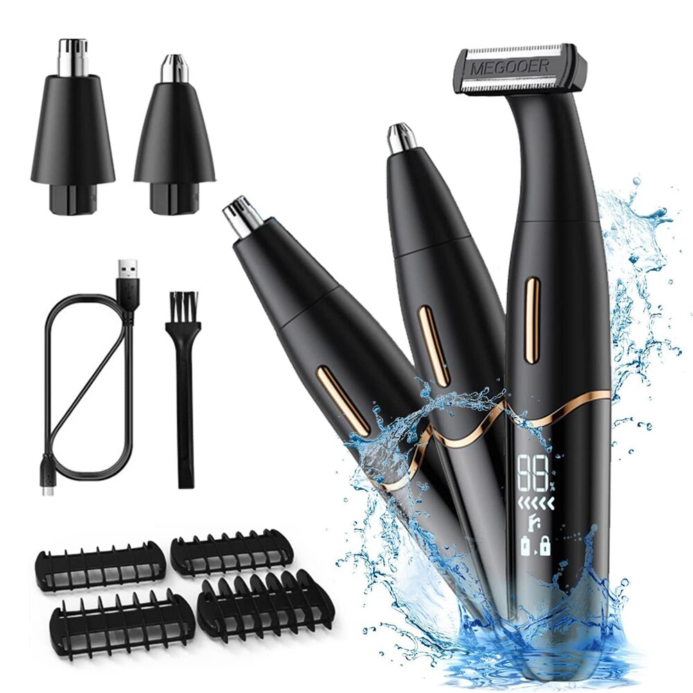 3 in 1 Electric Hair Shaver Nose Hair Trimmer Eyebrow Trimmer With LED Display Lady Shaver Bikini Line Zone Pubic Hair Removal