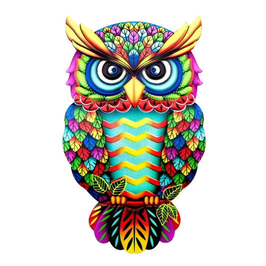 Metal Colorful Owl Sculpture Wall Art Decoration Animal Colorful Crafts Ornaments for Indoor Outdoor Home Garden Decoration