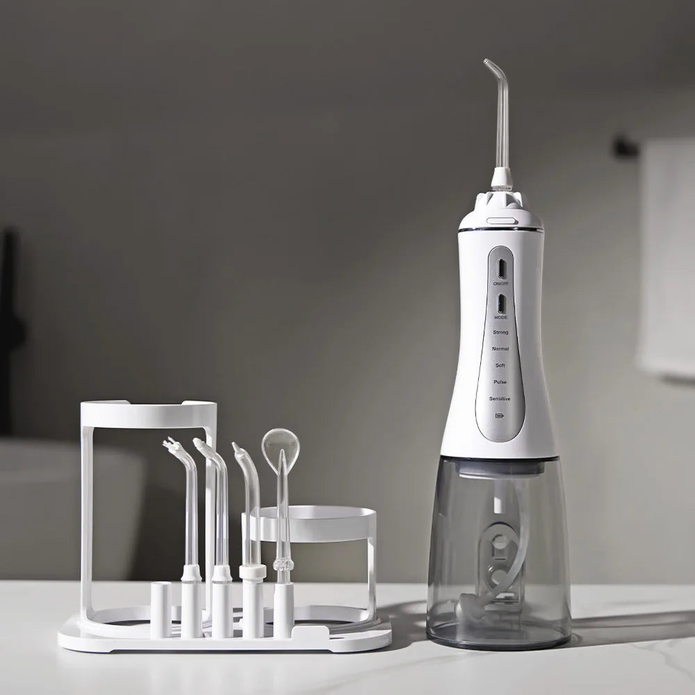 Oral Irrigator Water Flosser 5Modes Portable Dental Water Jet 350ML Water Tank Teeth Cleaner USB Charge Waterproof