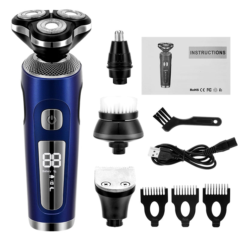 Multi-function Electric Shaver Electric Razor USB Rechargeable Shaving Machine for Men 3 Blades Portable Beard Trimmer Clipper