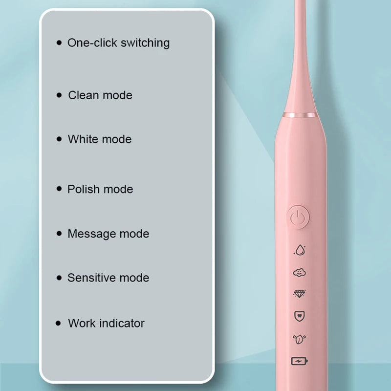 Electric Toothbrush Sonic Toothbrush Rechargeable IPX7 Waterproof 5 Mode Travel Toothbrush with 5 Brush Head best Gift