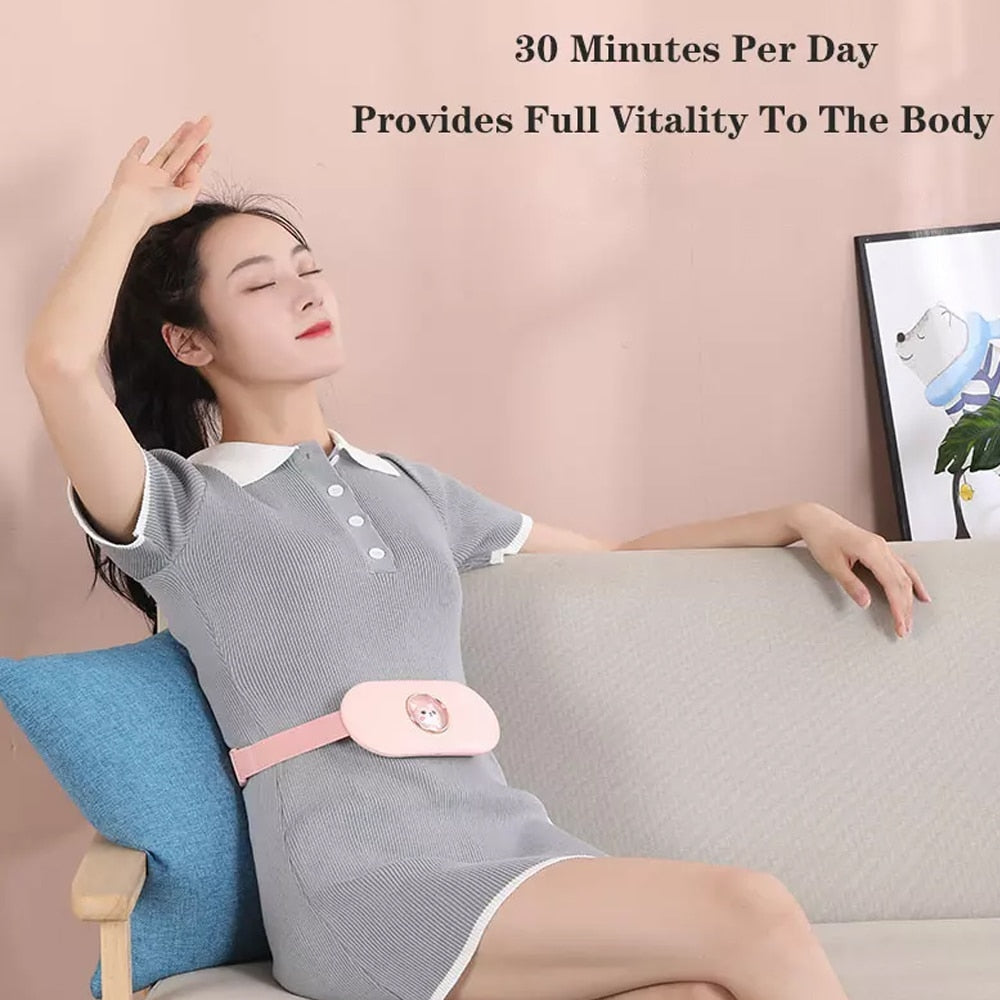 Cordless Massage Heating Pad Vibration Warm Waist Belt Smart Massager For Back Or Belly Period Pain Relief Device Gift For Women