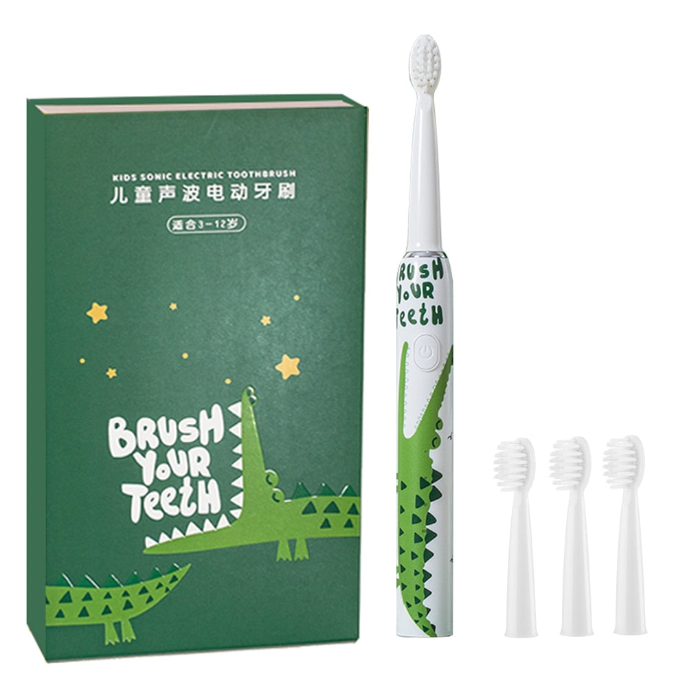 Kids Toothbrush Sonic Electric Tooth Brush Teeth Cleaning Toothbrushes for Cartoon with Heads