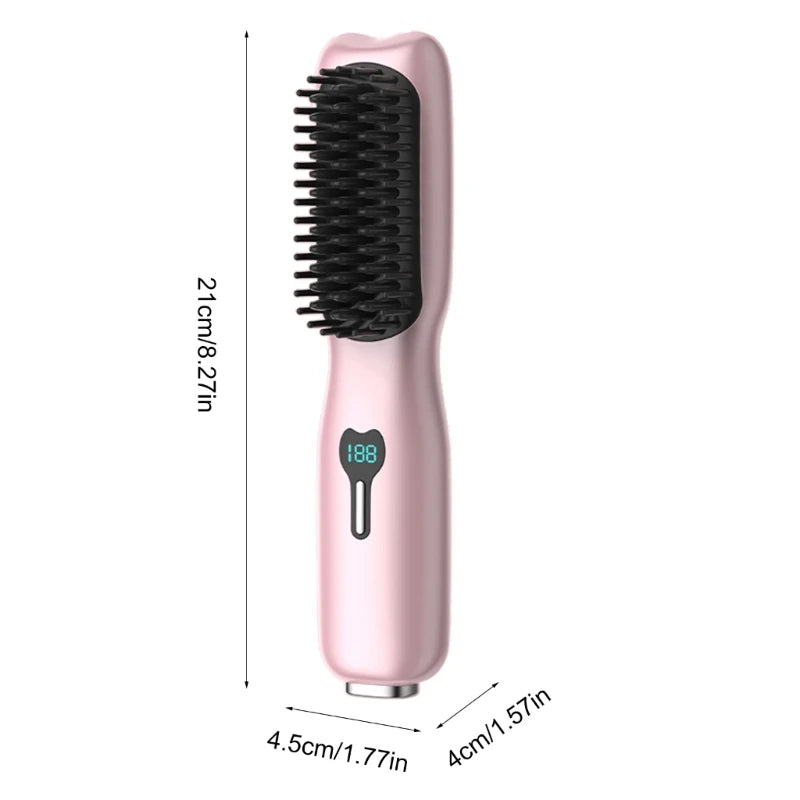 Cordless Hair Straightener Brush Hair Straightener Comb Mini Portable Straightening Comb for Travel/Home/Outdoor