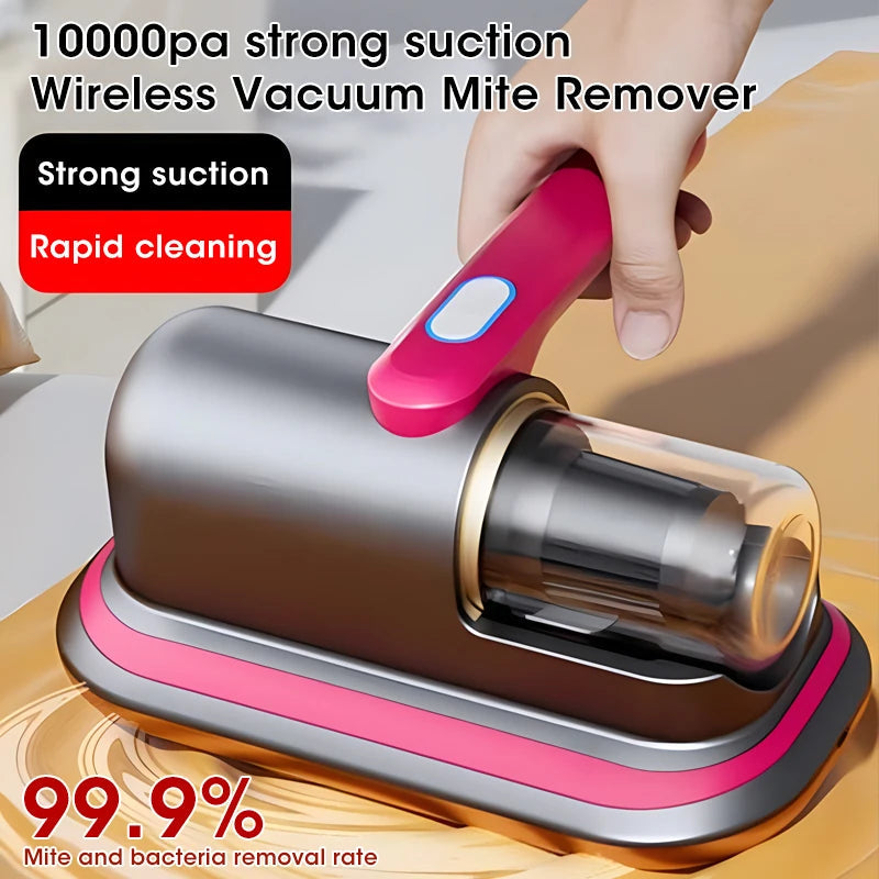 10kPa Handheld Mattress Vacuum Mite Remover Cordless Cleaner for Home Clothes Sofa Bed Pillows Clean Dust