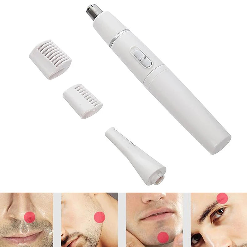 2-in-1 Facial Hair Trimmer Nose Ear Hair Shaver Trimmer Eyebrow Scraper Safe Face Care Razor Cleaner for Men Women