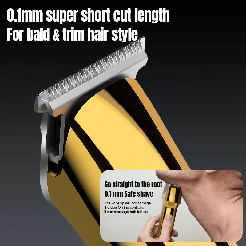 Hair Trimming Set Metal Body USB Charging Hair Clipper Deep Cleaning Intelligent Digital Display Shaver