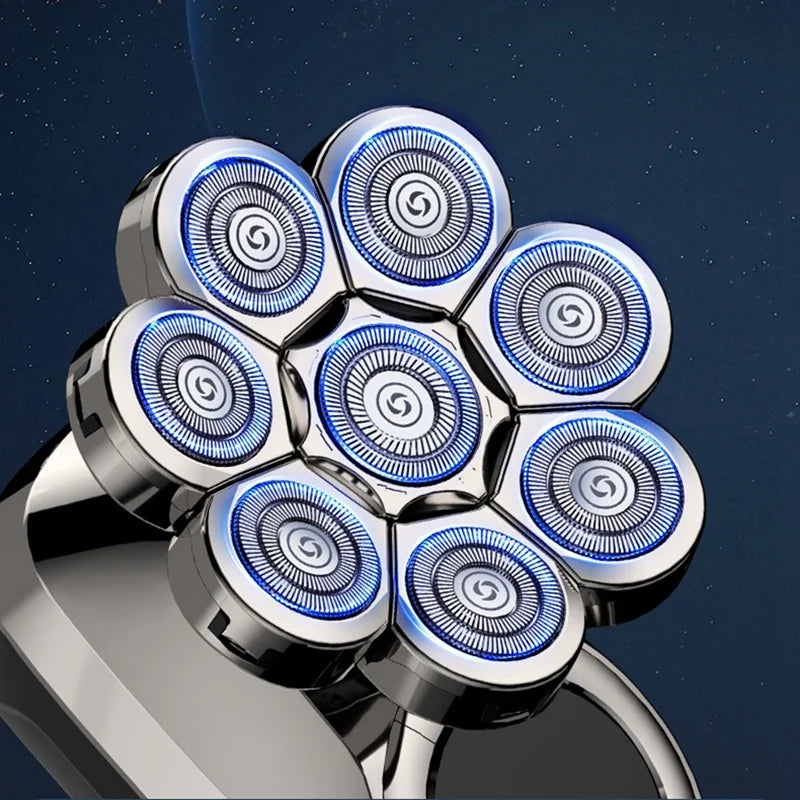 8 Blades Multi Electric Shaver 6 In 1 Nose Ear Hair Trimmer Beard Electric Shaver Multi Electric Shaver For Bald Men LED Display