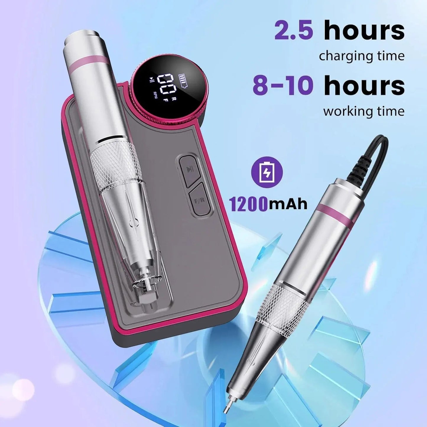 35000RPM Nail Drill Machine Electric Nail Sander Rechargeable Manicure Machine Professional Milling Cutter For Gel Polishing